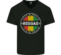 Love Peace Reggae Music Maglietta In Cotone A V Per Uomo