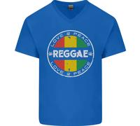 Love Peace Reggae Music Maglietta In Cotone A V Per Uomo