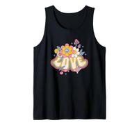Love Peace Sign Hippie Retro Fiore Groovy Lettera Vibe Canotta