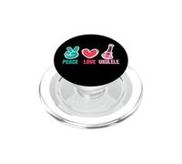 Love Peace Ukulele I Chitarra Musica Cuore Strumento PopSockets PopGrip per MagSafe