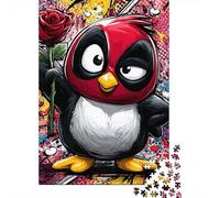 Love Penguin with Rose Puzzle Impossible 1000Pcs Decorazione Per La Casa. Giochi Rilassamento E Intelligence Per Adulti E Bambini Da 12 Anni 38x26cm/1000pcs