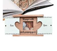 Love Picture Frames, Wooden Romantic Photo Frame Keepsake, Compact Decorative Desk Ornament for Valentine’s Day, Mother’s Day, , Wedding, Engagement, and Birthday Gift Ideas