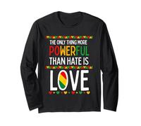 Love Powerful Than Hate Black History Month Maglia a Manica