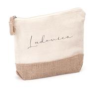 love print Borsa Pochette da spiaggia personalizzata in materiale juta chiusura zip in cotone Dimensioni: 21,5x16x5