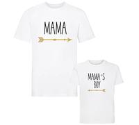love print Coppia di T-Shirt Magliette Mamma E Figlio/Figlia Idea Regalo Festa della Mamma Mama Boy's (Bianco, Donna M Bimbo 3)