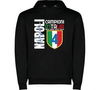 love print Felpa Napoli 2024/25 Idea Regalo Festa del papà - Unisex Cotone Felpato Colore Turchese/Nero 100% Cotone io c'ero (IT, Testo, XL, Regular, Regular, Nero)