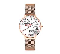 love print Orologio Da Polso Personalizzato Idea Regalo San Valentino You And Me Born To Travel (ORO ROSA)
