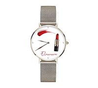 love print Orologio Da Polso Personalizzato Idea Regalo San Valentino You And Me Make Up Artist (ARGENTO)