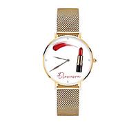 love print Orologio Da Polso Personalizzato Idea Regalo San Valentino You And Me Make Up Artist (ORO)