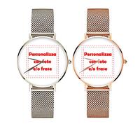 love print Orologio DONNA\UOMO CON FOTO Da Polso Idea Regalo San Valentino You And CON NOME Joker And Harley (ORO ROSA)