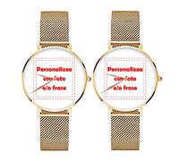 love print Orologio DONNA\UOMO CON FOTO Da Polso Idea Regalo San Valentino You And CON NOME Joker And Harley (ORO)