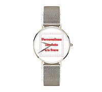 love print Orologio DONNA\UOMO CON FOTO Da Polso Idea Regalo San Valentino You And Me Con foto (ARGENTO)