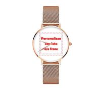 love print Orologio DONNA\UOMO CON FOTO Da Polso Idea Regalo San Valentino You And Me Con foto (ORO ROSA)