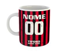 love print Tazza Tifoso Milan in Ceramica, Personalizzata con Nome e Numero