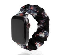 Love Puppy Border Collie Dog Scrunchie cinturino elastico morbido di ricambio compatibile con Apple Watch, 42mm/44mm, Acciaio inossidabile, Nessuna pietra preziosa