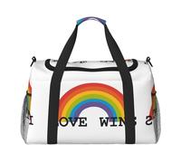 Love Rainbow - Borsa da viaggio per donne e uomini, per avventure all'aperto, ideale per campeggio ed escursionismo, nero, Taglia unica