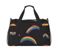 Love Rainbow - Borsa da viaggio per donne e uomini, per avventure all'aperto, ideale per campeggio ed escursionismo, Nero, One Size