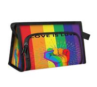 Love Rainbow Gay Pride Borsa da toilette da viaggio per donne, uomini, ragazze e ragazzi, borsa multifunzionale per il trucco, per lavare articoli da toeletta cosmetici, organizer da doccia, Colore,