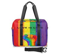Love Rainbow Gay Pride Borsone da viaggio per donne, uomini, ragazze e ragazzi, borsa da viaggio per il fine settimana da 32 litri, borsa grande da cabina per viaggi, sport, palestra, Colore, Grande,