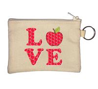 Love Red Apple Portachiavi Portamonete Beige