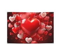 Love Red Hearts Banner Party Decor Sfondo Bandiera Festa di Compleanno Fotografia Sfondo Decorazione Banner e Segnali Decorazione da Parete Banner Feste Forniture Bomboniere 180 x 119 cm