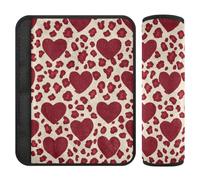 Love Red Leopard Print Xmas 2 Pack auto Belt Cover Rilascio Stress al collo e alle spalle per SUV funda para cinturón de carro