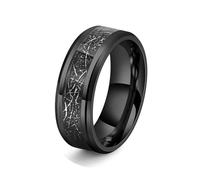 Love Ring, Anelli Donna Neri Acciaio Inossidabile Taglia 25 8mm Seta di Ghiaccio Custom Regalo per Migliore Amico Prom Gioielli