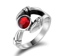 Love Ring, Anello Fidanzamento Acciaio Inossidabile Donna Taglia 15 14.2mm Talon con Ziconia Cubica Rossa Engraved Regalo per Figlia Wedding Gioielli