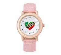 Love Saint Kitts and Nevis - Elegante orologio analogico al quarzo, da donna, con cinturino in pelle, Stile:, regular, Cinturino