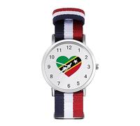 Love Saint Kitts and Nevis Orologio sportivo per uomo donna cinturino in nylon orologio da polso analogico al quarzo, Stile:, regular, Cinturino