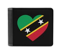 Love Saint Kitts and Nevis - Portafoglio da uomo in pelle con scomparto per carte di credito, Stile:, Taglia unica