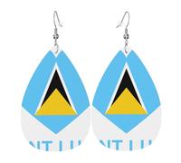 Love Saint Lucia Orecchini Da Donna Moda Orecchini In Pelle Stampato Orecchino In Pelle Per Feste Decorazioni Festa Della Mamma