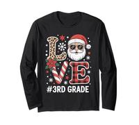 Love Santa Christmas Funny Xmas 3a elementare Maglia a Manica