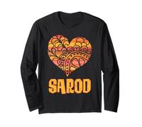 Love Sarod - Strumento a Corda Indiano, Motivo Mandala Arancione Maglia a Manica