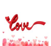 Love Sign - Materiale di stampa 3D 17,7 x 2 x 7,7 cm | Lettera romantica Design Tabletop Ornamento moderno Red Accent | Love Sign Table Top Decor Elegante accento per la casa per camera da