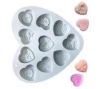 Love Silicone Stampi a forma di cuore per la cottura | 10 griglie amore cuore stampo stampo cuore in silicone torta cioccolato muffa, decorazioni per la tavola fatta in casa