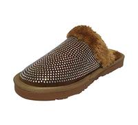 Love Slides - Pantofole da donna calde e comode scarpe piatte, Marrone, 36.5 EU