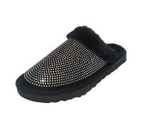 Love Slides - Pantofole da donna calde e comode scarpe piatte, Nero , 37 EU