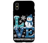 Love Snowman Paraprofessional Natale Custodia per iPhone X/XS