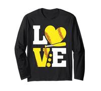 Love Softball Gifts for Teen Girls and Women Cute Softball Maglia a Manica