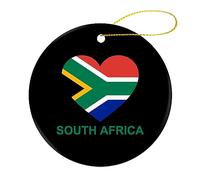 Love South Africa Albero di Natale appeso ciondolo rotondo in ceramica ornamenti di Natale per la decorazione della casa partito 1 pz