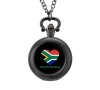 Love South Africa, orologio da taschino vintage, in lega, con ciondolo, collana regalo per uomo e donna, Stile nero, misura unica