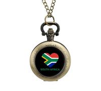 Love South Africa, orologio da taschino vintage, in lega, con ciondolo, collana regalo per uomo e donna, stile rame, misura unica