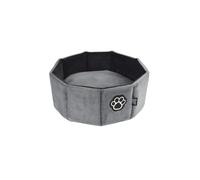 Love Story, Cesto rotondo in poliestere D38 x H16 cm Patchy grigio/nero