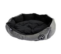 Love Story, Cesto rotondo in poliestere D60 cm Patchy Grigio/Nero