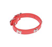 Love Story, collana in finta pelle, fantasia osso M/35 cm, rosso