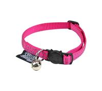 Love Story, Collare Anti-Strangolamento con Campanello Nylon 20>28Cm Riflettente Rosa