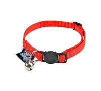 Love Story, Collare Anti-Strangolamento con Campanello Nylon 20>28Cm Riflettente Rosso