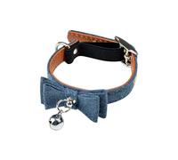 Love Story, Collare Anti-Strangolamento con Nodo E Campanello Poliestere 20>27Cm Tweed Blu