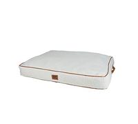 Love Story, Cuscino rettangolare in lana riccia in poliestere, taglia S/M 80 x 60 x 10 cm Wooly Ecru